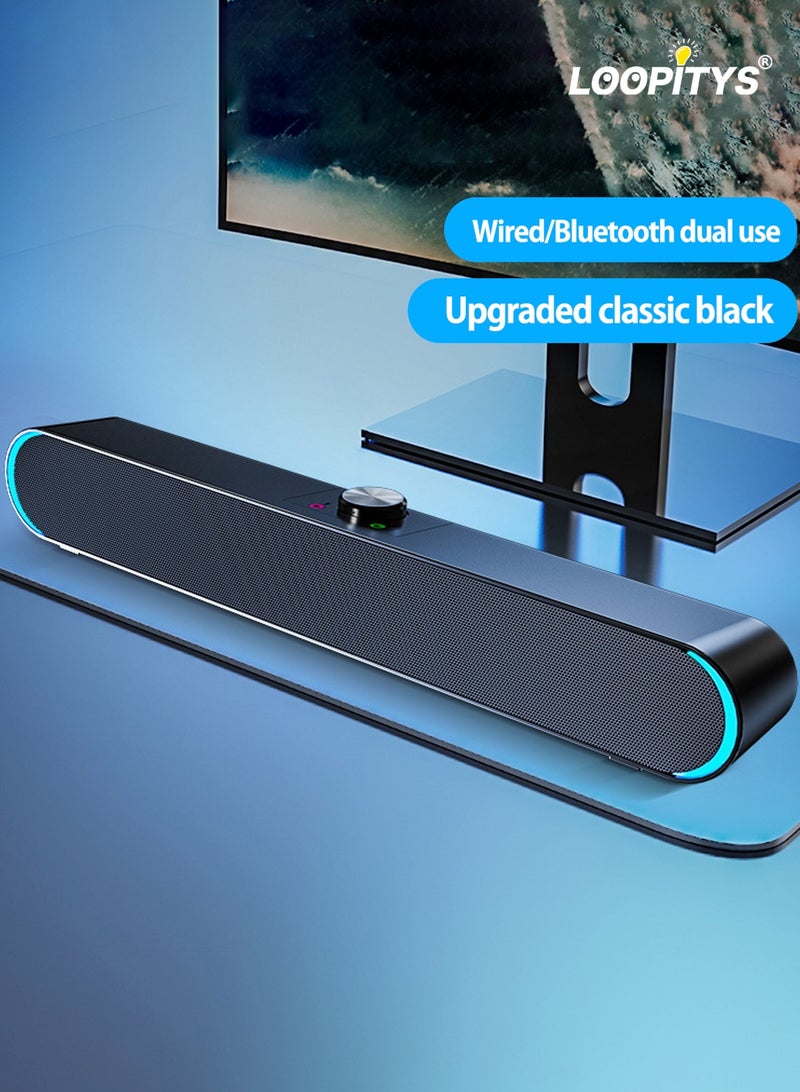 SADA Wired Computer SpeakerStereo Subwoofer Powerful Music Player Bass Surround Sound Box 3.5mm Audio USB versio speaker with light ﻿ - Image 1