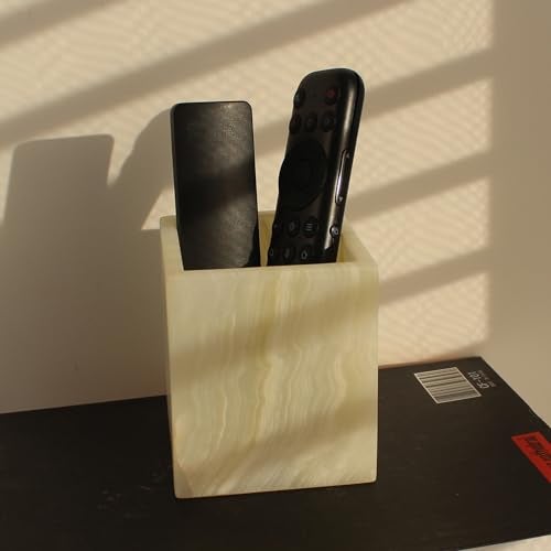Natust Natural Light Green Onyx Toothbrush Holders for Bathroom, Marble Makeup Brush Holder Countertop Organizer - Image 3
