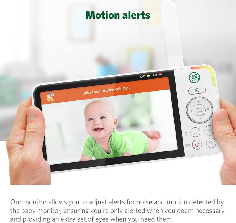 LeapFrog LF915HD Video Baby Monitor – 5" 720p HD Display with 360° Pan & Tilt, 8X Zoom, Color Night Vision, Night Light, Two-Way Talk & Smart Temperature Sensors - Image 4