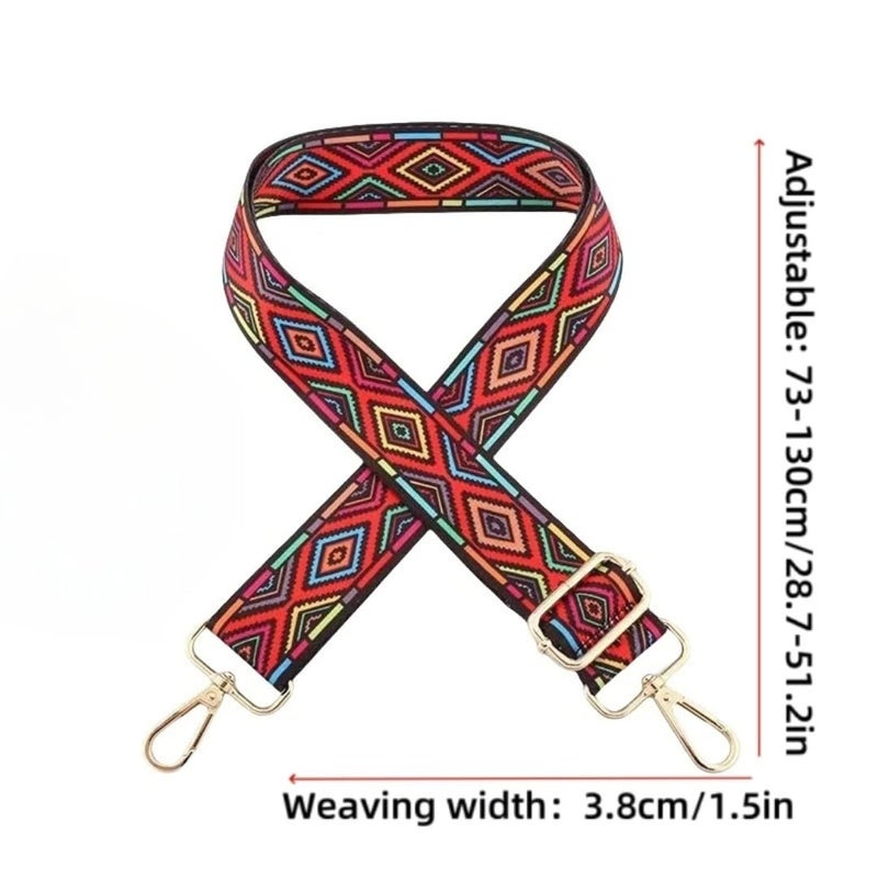 TYPIFY ® Printed Adjustable Shoulder Sling Bag Strap, Wide Crossbody Bags Replacement Broad Straps with Golden Metal Hooks, Fashion Handbag Accessories, Strap Sling Bags - Image 5