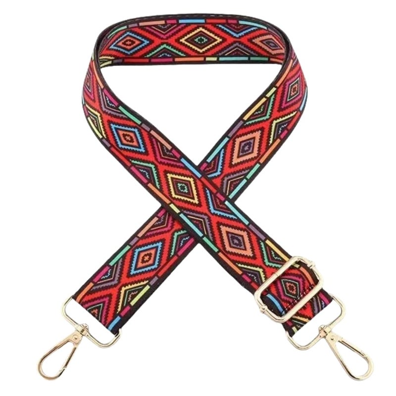 TYPIFY ® Printed Adjustable Shoulder Sling Bag Strap, Wide Crossbody Bags Replacement Broad Straps with Golden Metal Hooks, Fashion Handbag Accessories, Strap Sling Bags - Image 1