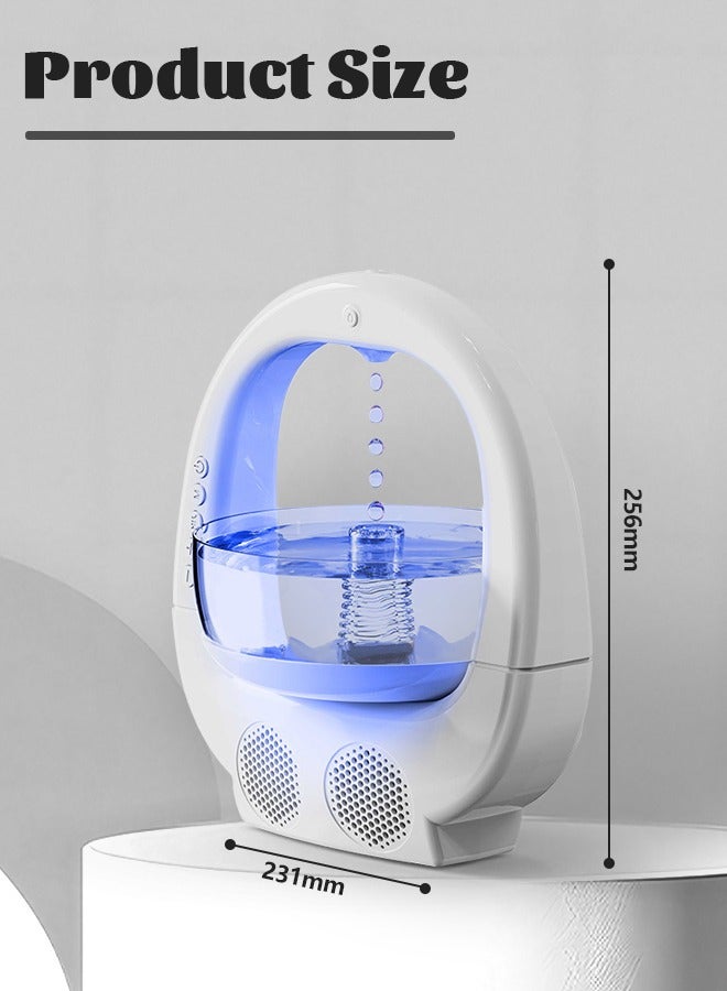 Anti-Gravity 4 in1Humidifier with Fish Tank, Cool Mist Humidifier with 7 Colors Night Light and Bluetooth Speaker, Auto Shut-Off, for Home Office Bedroom, white  - Image 5