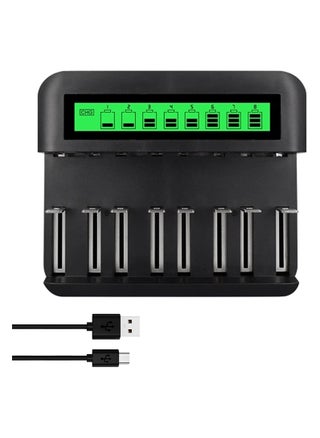 8-Bay LCD Rechargeable Battery Charger for AA, AAA, C, D Ni-MH Batteries with USB Port, Type C Input, Fast Charging, Automatic Detection, and Overcharge Protection. - pzsku/Z8B44602B1ABB41DF550CZ/45/_/1726023474/ad140cc8-bbe0-461c-96ed-85b6bd922ecf
