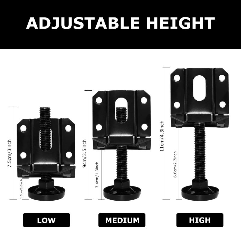 LOSCHEN 4 PCS Heavy Duty Adjustable Leveling Feet for Furniture,Hexagon Nuts Lock Furniture Legs Levelers,for Table, Cabinets, Workbench,Shelving Units and More - Image 5