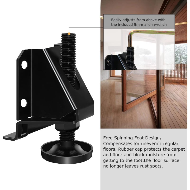 LOSCHEN 4 PCS Heavy Duty Adjustable Leveling Feet for Furniture,Hexagon Nuts Lock Furniture Legs Levelers,for Table, Cabinets, Workbench,Shelving Units and More - Image 4