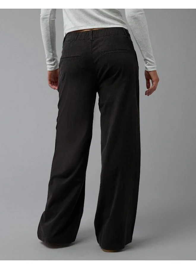 امريكان ايجل AE Stretch Linen-Blend High-Waisted Wide-Leg Trouser