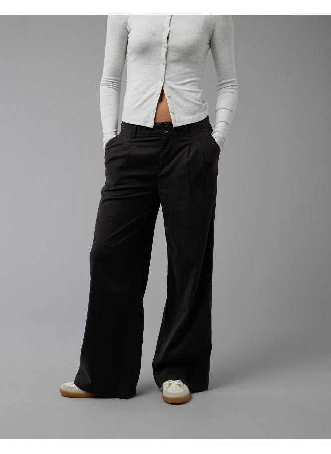 American Eagle AE Stretch Linen-Blend High-Waisted Wide-Leg Trouser  - Image 1