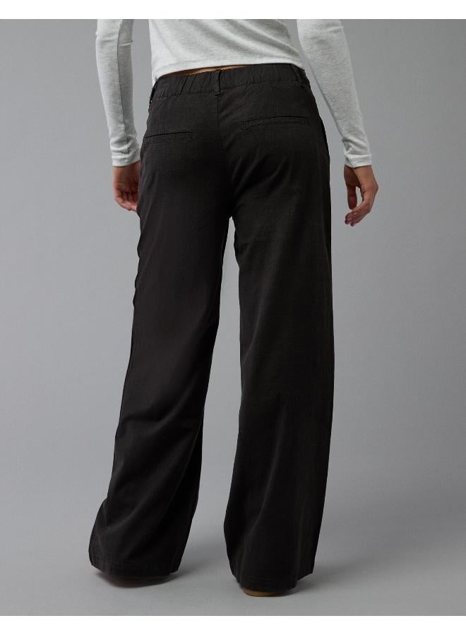 American Eagle AE Stretch Linen-Blend High-Waisted Wide-Leg Trouser  - Image 4