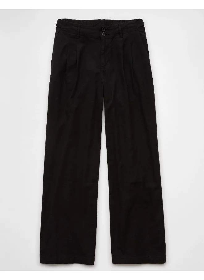 American Eagle AE Stretch Linen-Blend High-Waisted Wide-Leg Trouser