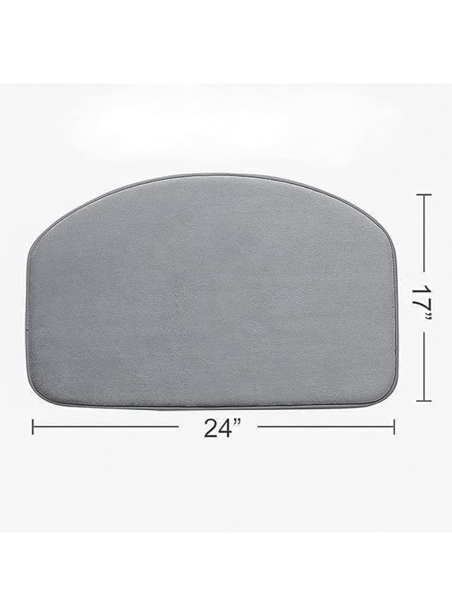 إيروريكس سجادة حمام من إسفنج الذاكرة ناعمة وصغيرة وسميكة وشبه دائرية غير قابلة للانزلاق وسجاد حمام فائق الامتصاص للماء ويمكن غسله في الغسالة وسجادة حمام للأرضية 17 بوصة × 24 بوصة - Image 2