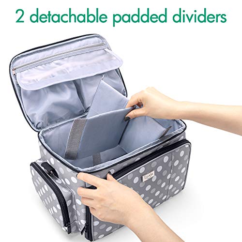 LUXJA Carrying Case Compatible with Cricut Joy and Easy Press Mini, Carrying Bag with Supplies Storage Sections, Polka Dots - Image 4