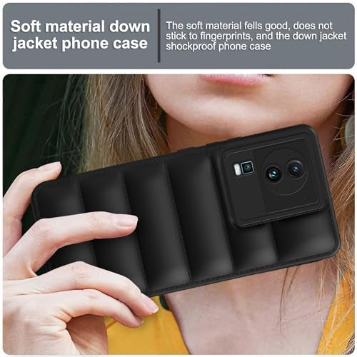 Plus Puffer Case Camera Protection Soft Back Cover for iQOO Neo 7 | iQOO Neo 7 Pro 5G - Black - Image 5