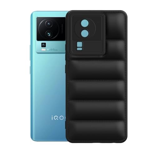 Plus Puffer Case Camera Protection Soft Back Cover for iQOO Neo 7 | iQOO Neo 7 Pro 5G - Black - Image 3