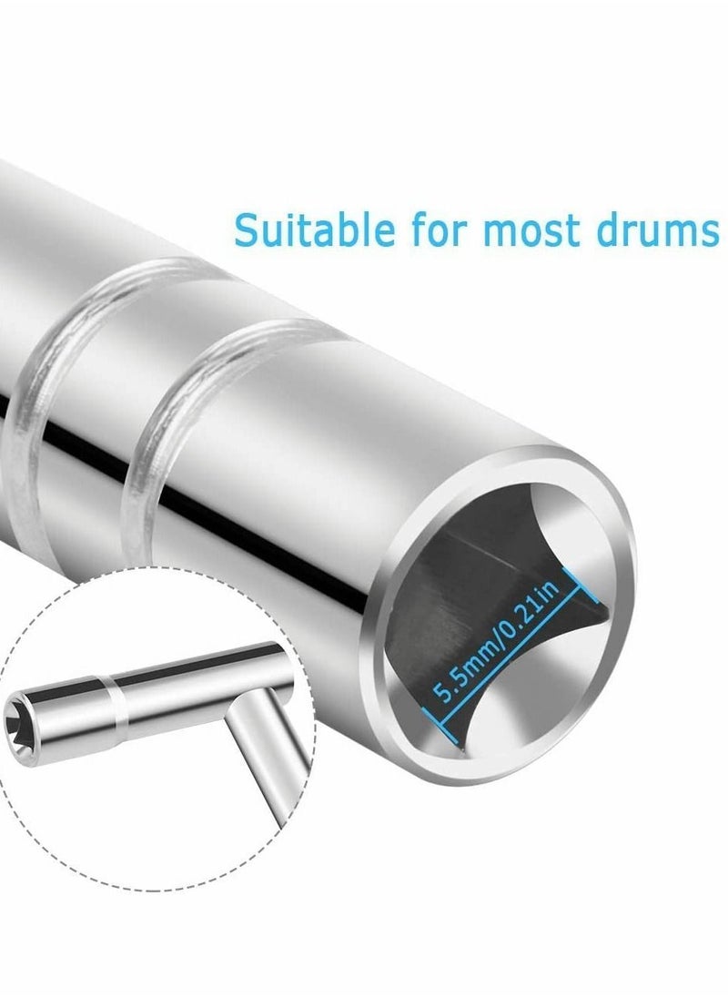 Y&D - Drum Keys, 7 Pcs Universal Key Tuner, Chrome-Plated Steel Tuning Key, T-type Wrench and Z-type Percussion Instruments Parts for Drummers - Image 1
