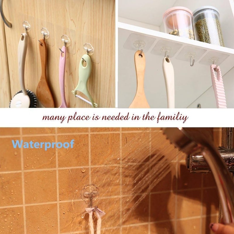 CRIYALE CRIYALE Wall Hooks for Hanging Strong Sticker Sticky Heavy Duty Metal Wall Hanging Hooks for KitchenBathroom Key Frame Cloth Hanger Pack of 10  - Image 4