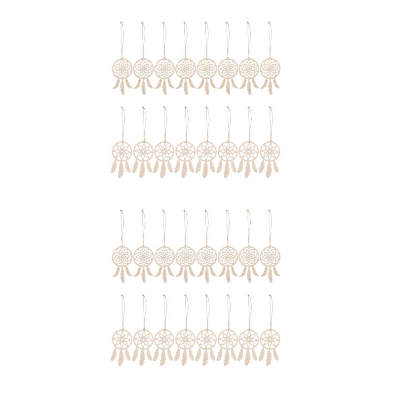 40 pcs Dreamcatcher Ornaments Diy Kit Kids Wood Crafts Hanging Ornaments Unfinished Blank Slices Cutouts Decorations - Image 1