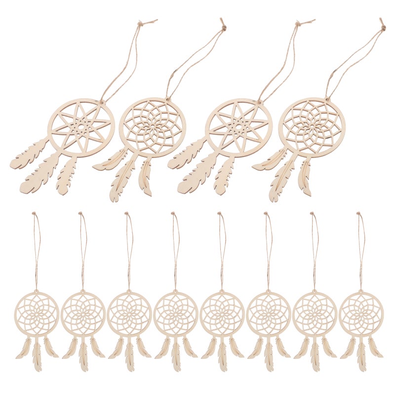 40 pcs Dreamcatcher Ornaments Diy Kit Kids Wood Crafts Hanging Ornaments Unfinished Blank Slices Cutouts Decorations - Image 5