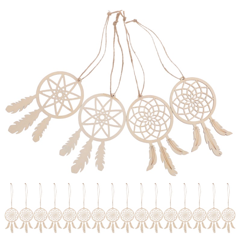 40 pcs Dreamcatcher Ornaments Diy Kit Kids Wood Crafts Hanging Ornaments Unfinished Blank Slices Cutouts Decorations - Image 3