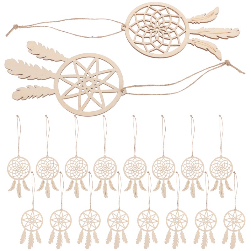 40 pcs Dreamcatcher Ornaments Diy Kit Kids Wood Crafts Hanging Ornaments Unfinished Blank Slices Cutouts Decorations - Image 4