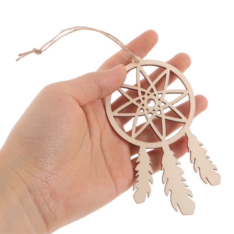 40 pcs Dreamcatcher Ornaments Diy Kit Kids Wood Crafts Hanging Ornaments Unfinished Blank Slices Cutouts Decorations - Image 2