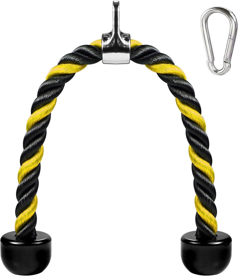Awefrank Deluxe Tricep Rope Pull Down Cable, 27 & 36 Inch Rope Length, Easy to Grip & Non-Slip Cable Attachment for Gym Workout Exercise - Image 1