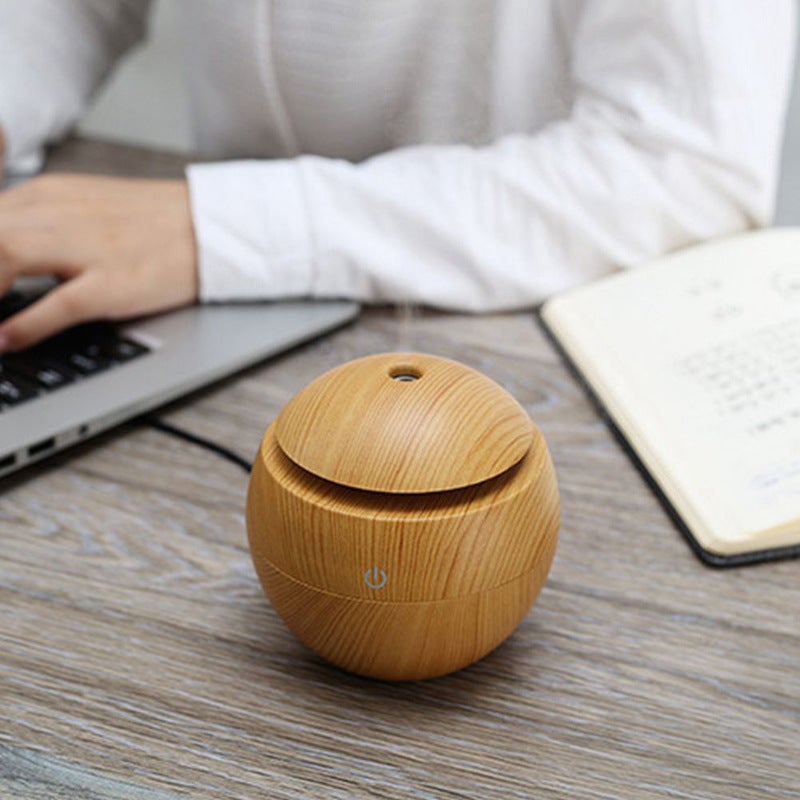 Neutral Cross-Border Mushroom Wood Grain Humidifier with Colorful Lights, Bedroom Hydration Device, Vase Aroma Diffuser, Factory Portable Home Use - Image 4