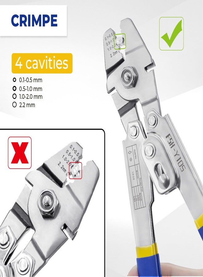 XOOL Wire Rope Crimping Tool with Built-in Cutter, Hand Swaging Tool with 66FT/20M 1/16'' Wire, 200PCS Aluminum Double Barrel Ferrule Crimping Loop Sleeve and 12PCS Stainless Steel Thimble - Image 3