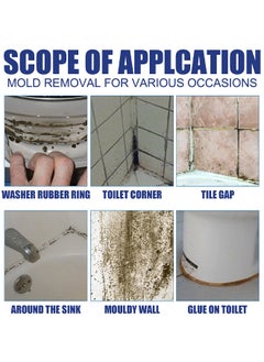 JUE-FISH Mildew Removal Spray With Towel And Brush, All Purpose Household Cleaner Spray, Suitable For Walls,Tiles, Floors, Sinks, Bathtubs And Toilets, Spray Cleaner For Ceiling, 60ML  - Image 5