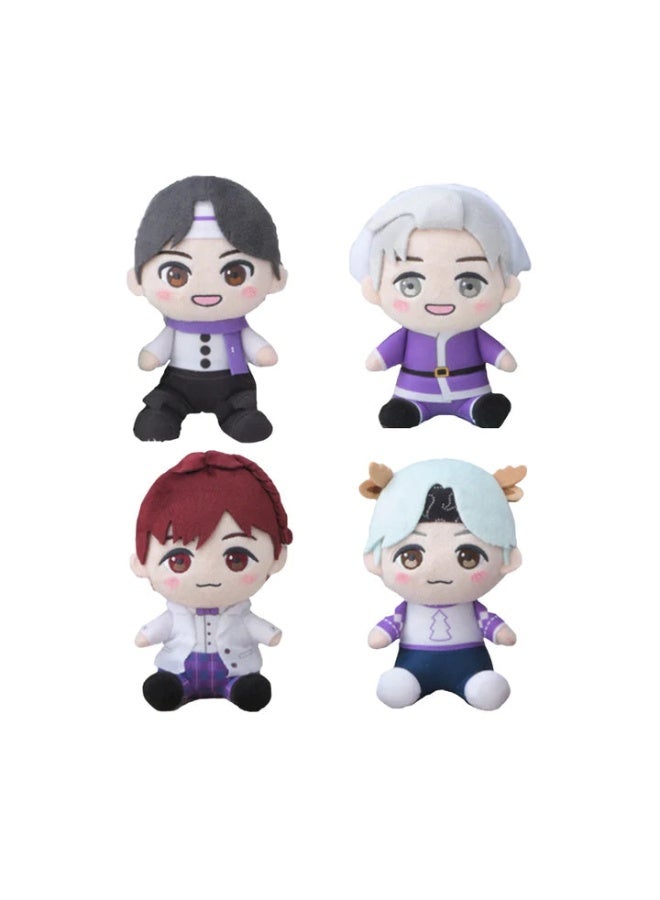 Sega "TinyTAN" "Purple Holidays" MP Sit-Down Plush "RM & Jin & SU