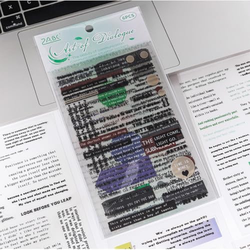 R H LIFESTYLE Motivational Words Quotes Stickers Journaling Stickers Set Cute Aesthetic Kawaii Stickers for Laptop, Scrapbooking, Journal, Phone Case, DIY Art (Art of Dialogue) - Image 4
