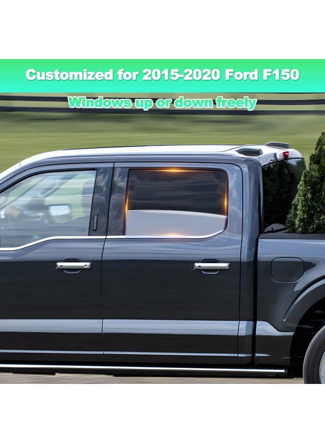 KOCZIL 2015-2020 f150 Window Shades - Rear Side Window Sun Shade for Baby, Breathable Mesh Car Privacy Window Covers, UV Protection and Heat Insulation for Road Trips, Napping, Camping (2 PCS) - Image 3