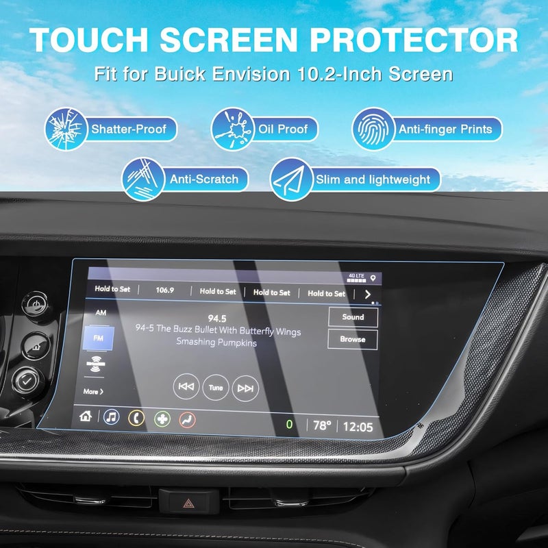 Karltys 【Upgrade】 2 Pack Screen Protector for 【No Glare u0026 Fingerprint】 Tempered Glass Buick Envision 2023~2021 10.2-Inch - Image 2