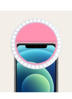 ELTRAZONE ELTRAZONE Selfie Ring Light , Rechargeable Portable Clip-On Phone LED Ring Light- 4 Colours Camera Light - Phone Photography Camera Selfie Light- Girls Make Up Ring Light (Pink 90mins)  - Image 2