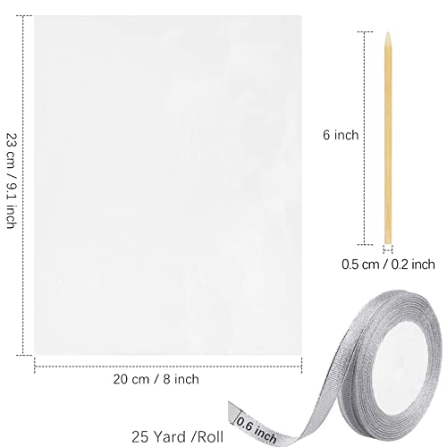 Ocmoiy DIY Candy Apple Kits - 100 Pcs Sticks and Bags With 50 Yard Gold and Silver Glitter Ribbons for Large Caramel Apple Lollipop Making Packaging Supplies - Image 4