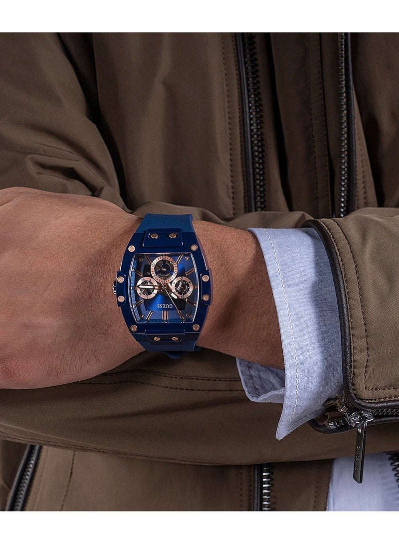 GUESS ساعة جيس الزرقاء المصنوعة من السيليكون GW0203G7 - Image 5