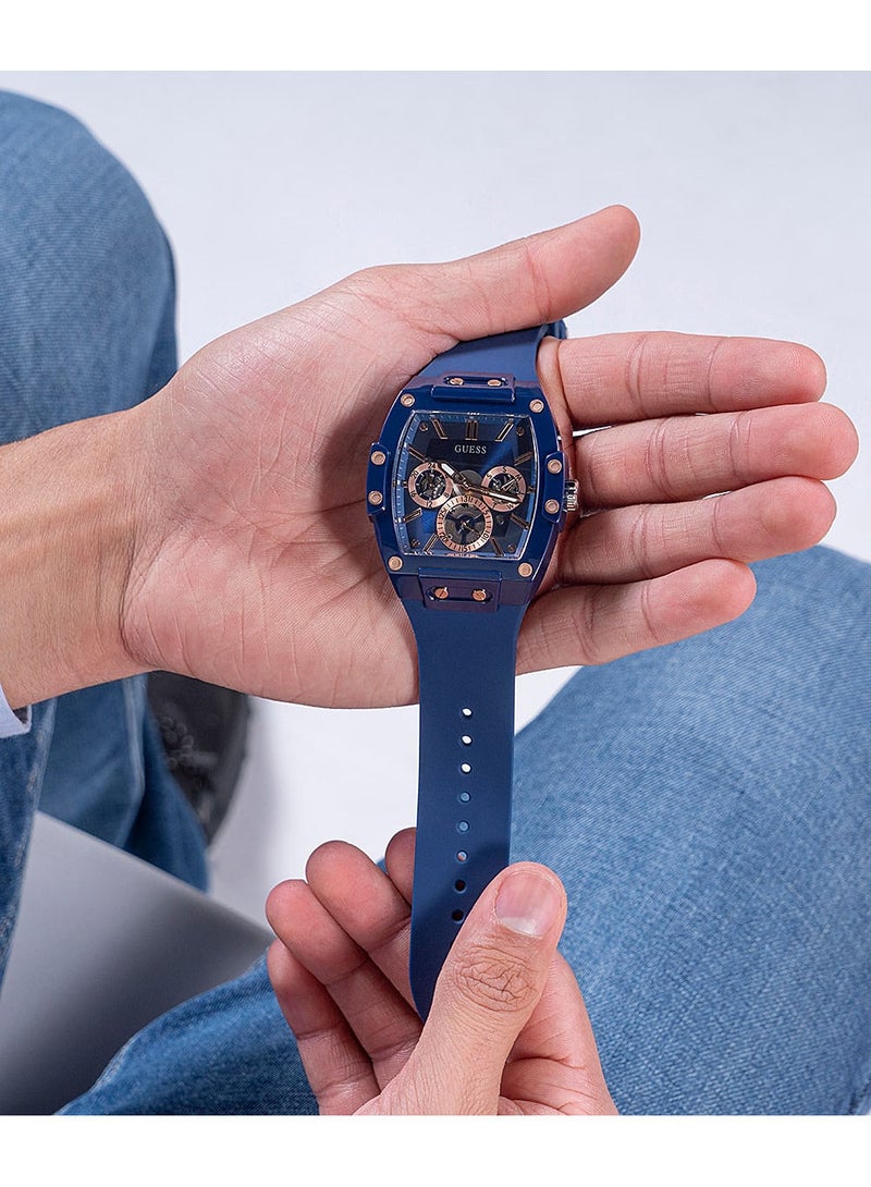 GUESS ساعة جيس الزرقاء المصنوعة من السيليكون GW0203G7 - Image 4