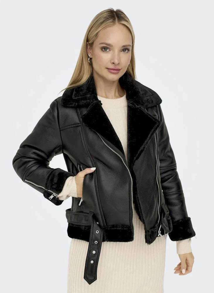 اونلي Onlagnete Faux Leather Jacket