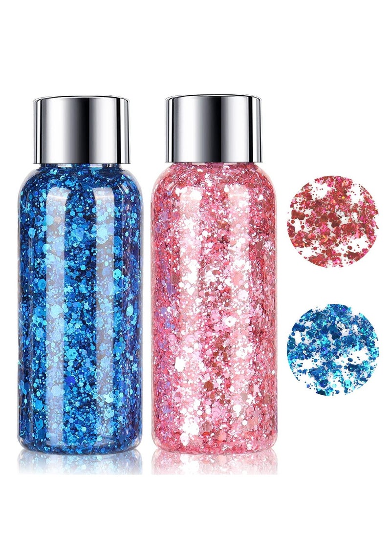 KASTWAVE Body Glitter Gel Nail Hair Body Face Flash Eye shadow Glitter Cream Chunky Glitter Mermaid Scale Sequins Festival Painting Decoration Makeup  - Image 1