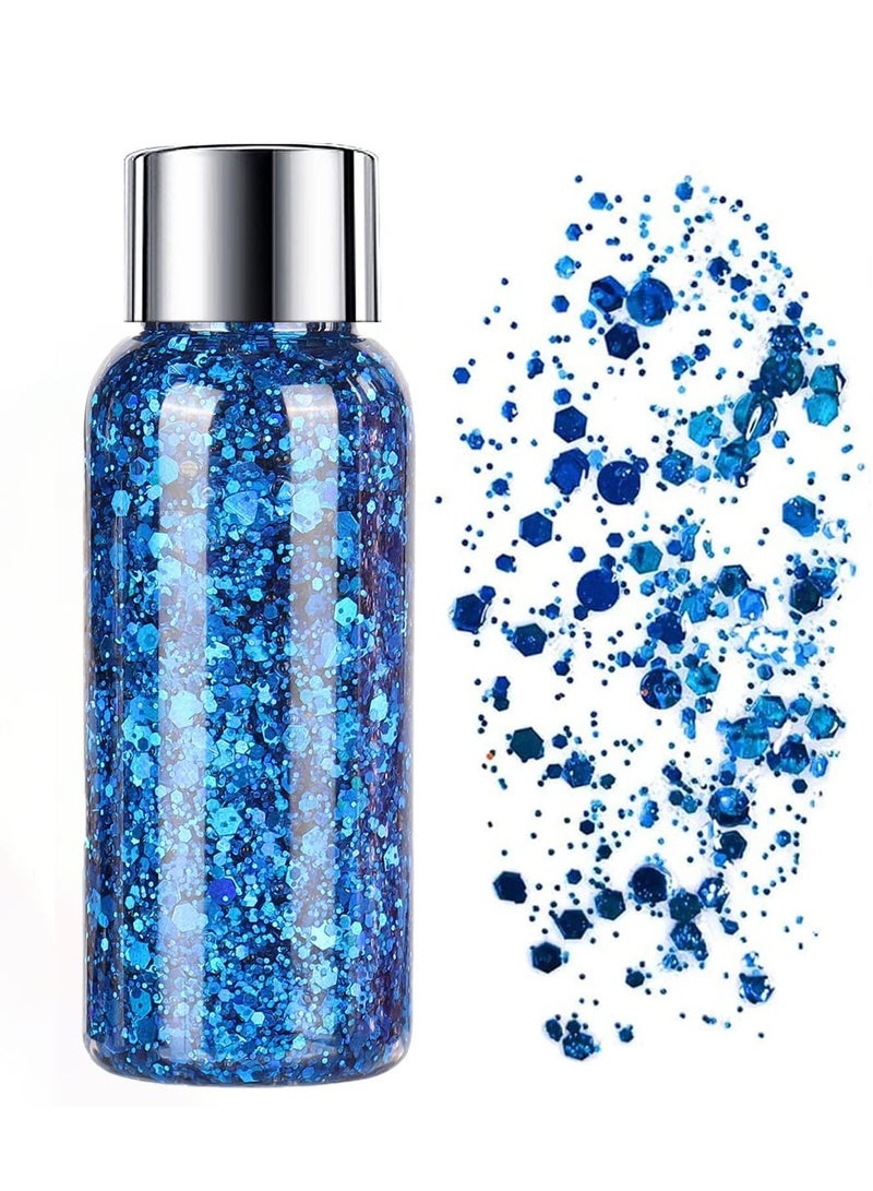 KASTWAVE Body Glitter Gel Nail Hair Body Face Flash Eye shadow Glitter Cream Chunky Glitter Mermaid Scale Sequins Festival Painting Decoration Makeup  - Image 5