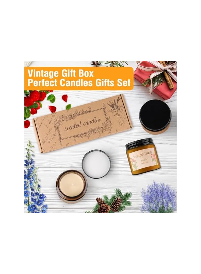 The Bros Scented Candles Gift Set for Women, 3Pack Natural Soy Wax 3.5oz of Bluebell, Rose and Lavender, Candle Set are Easy to Carry for Stress Relief of The Body for Birthdays, Yoga, Bath - Image 4