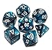 CREEBUY 7Pcs DND Dice Set RPG Polyhedral Dice for Dungeon and Dragons MTG DD D20 D12 D10 D8 D6 D4 Lake Blue Silver - Image 2