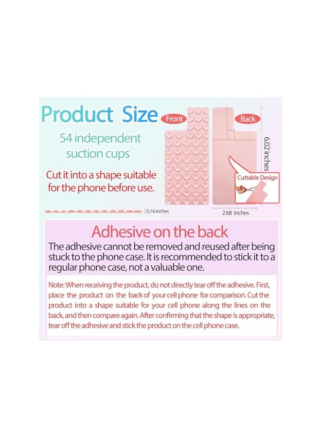 Green Tiger Silicone Suction Phone Case Mount, Cuttable Design of Silicone Adhesive Phone Stand Sticky for Cell Phone, Hands-Free Phone Accessories Holder for Selfies and Videos Pink - Image 5