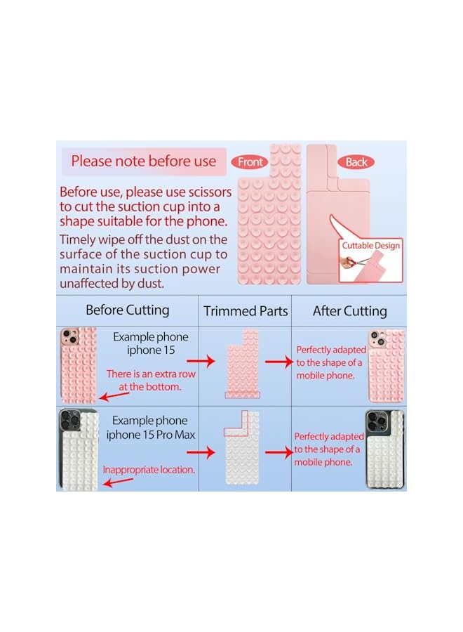 Green Tiger Silicone Suction Phone Case Mount, Cuttable Design of Silicone Adhesive Phone Stand Sticky for Cell Phone, Hands-Free Phone Accessories Holder for Selfies and Videos Pink - Image 3