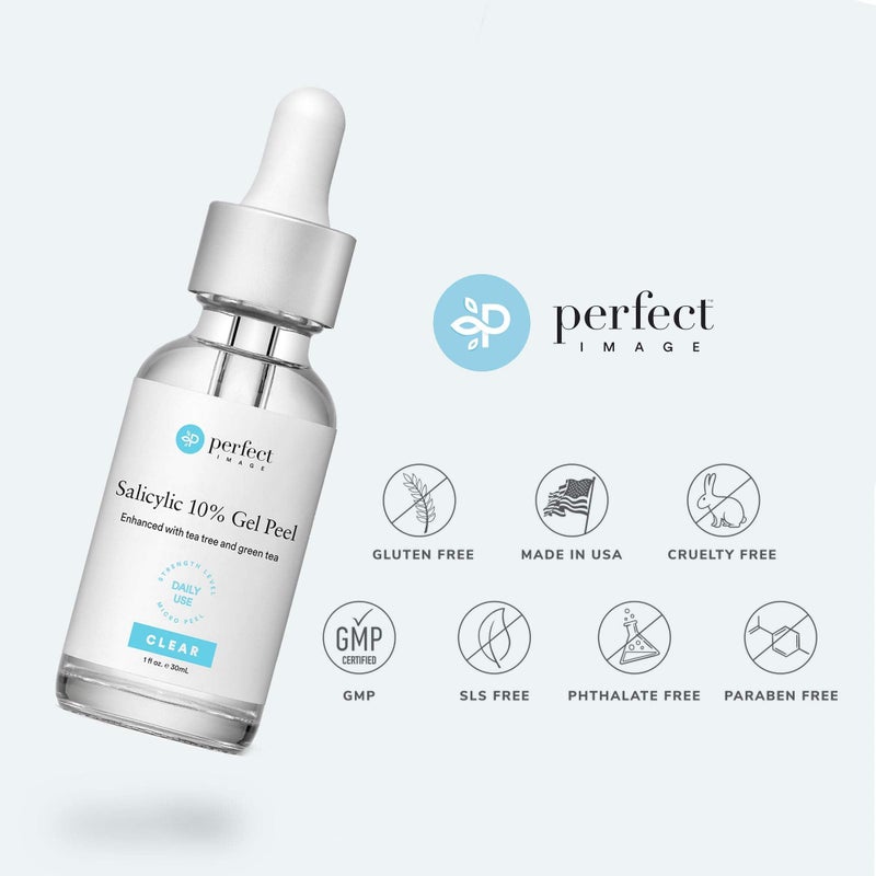 PERFECT IMAGE Salicylic 10% Gel Peel, Breakout and Pore Minimizer and Cleanser, 15-30 Full Facial Chemical Peels, 1 fl oz. e, 30 mL - Perfect Image - Image 5
