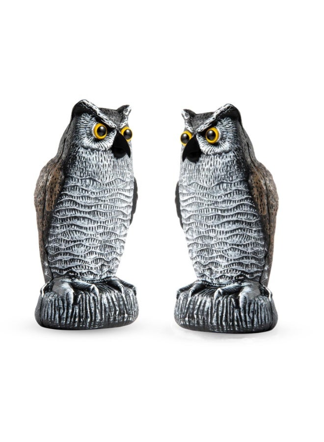 Owl Decoys to Scare Birds Away,Fake Decoy to Keep Pigeons Away,Bird Nature Enemy Deterrents Scare Pest Repellent Devices Plastic Owl Scarecrow for Outdoor Garden Yard Pool Decoration (2Pack) - Image 1