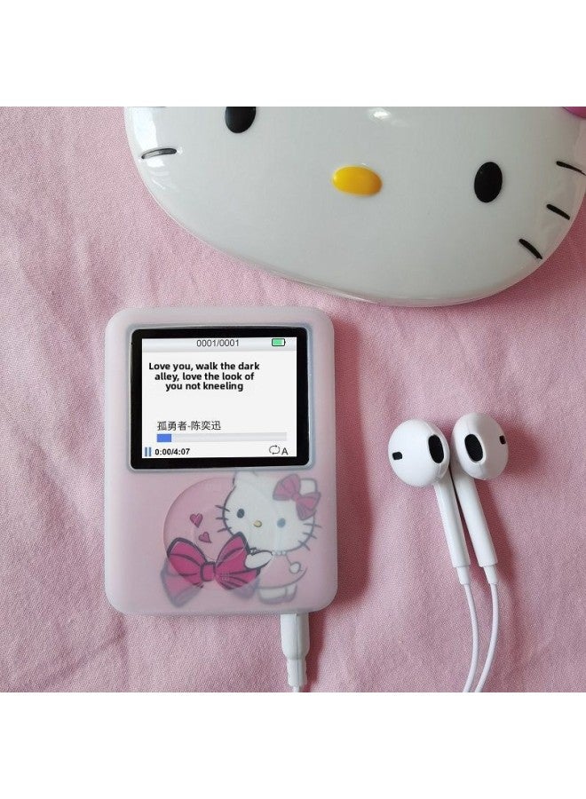 MP3 Music Player OTG Cute Mini Walkman With Screen MP4 Student Running E-book-Body Color:KT Cat Internet Celebrity Model 01 【card + External Placement】 With Bluetooth-Memory Capacity:128G 【data Cabl - Image 1
