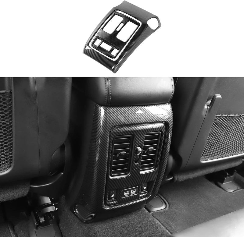 Jimen غطاء تريم لفتحة التهوية لصندوق مسند الذراع الخلفي من جيمين لجيب جراند شيروكي 2011-2020 (ألياف كربونية) - Image 1