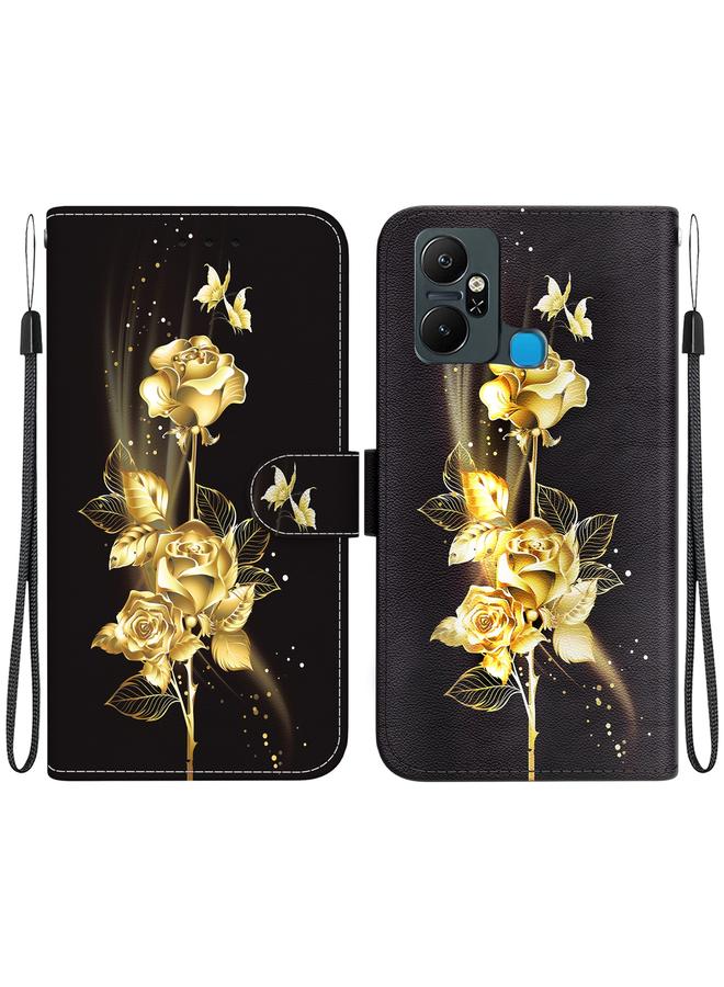 اس-توب جراب لهاتف Infinix Smart 6 Plus مصنوع من الجلد برسومات ملونة وملمس كريستالي - Image 1