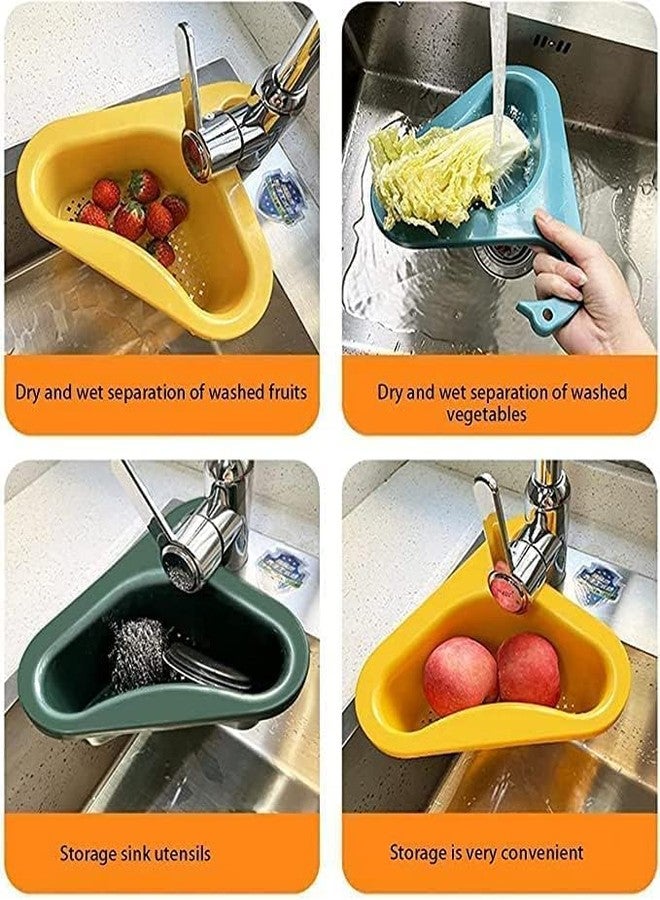 CESHTA Multi-Functional Swan Shape Kitchen Sink Drain Basket - Hanging Filtering Draining Rack, Plastic Organizer, Corner Dish Drying Rack for Washing Vegetables & Fruits, Fits All Sinks (Multicolor) - Image 5