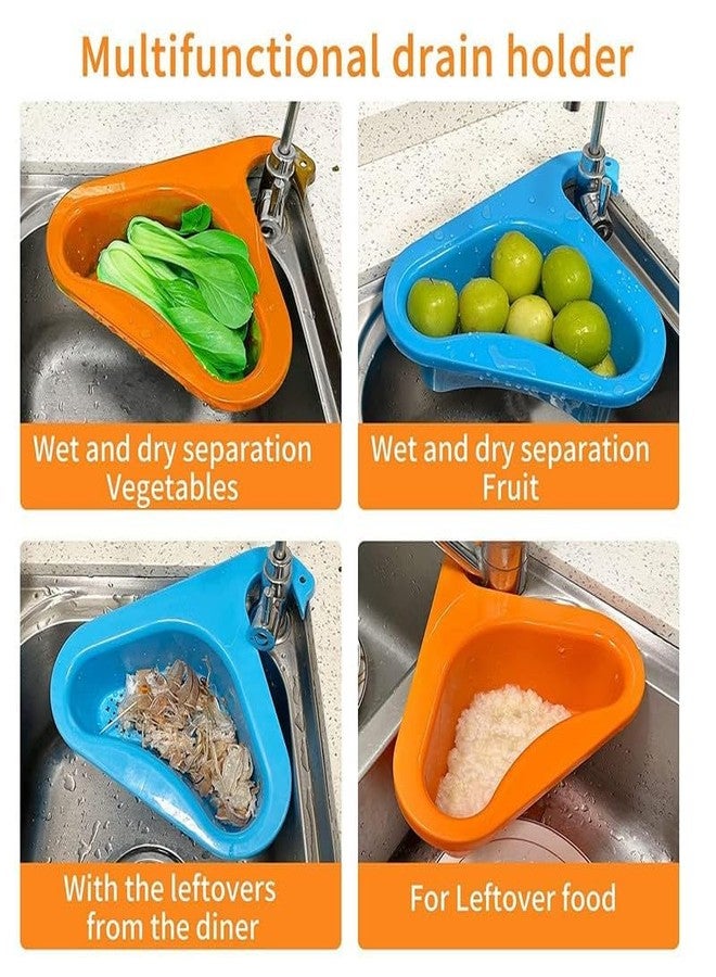 CESHTA Multi-Functional Swan Shape Kitchen Sink Drain Basket - Hanging Filtering Draining Rack, Plastic Organizer, Corner Dish Drying Rack for Washing Vegetables & Fruits, Fits All Sinks (Multicolor) - Image 3
